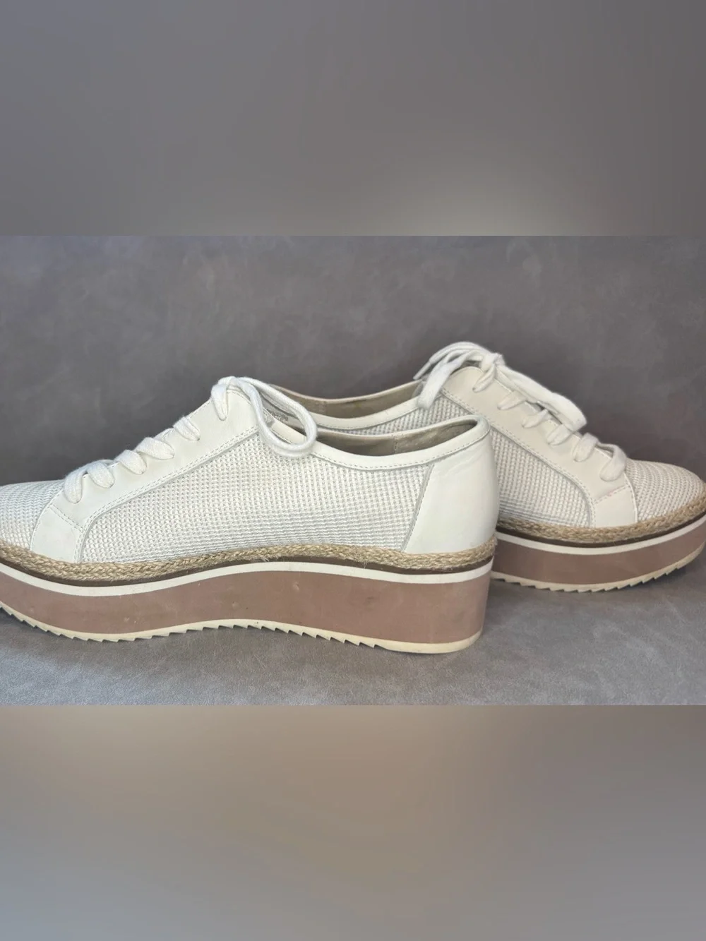Dolce Vita Notice Platform Sneakers Women’s Size 11 White Canvas Leather Shoes